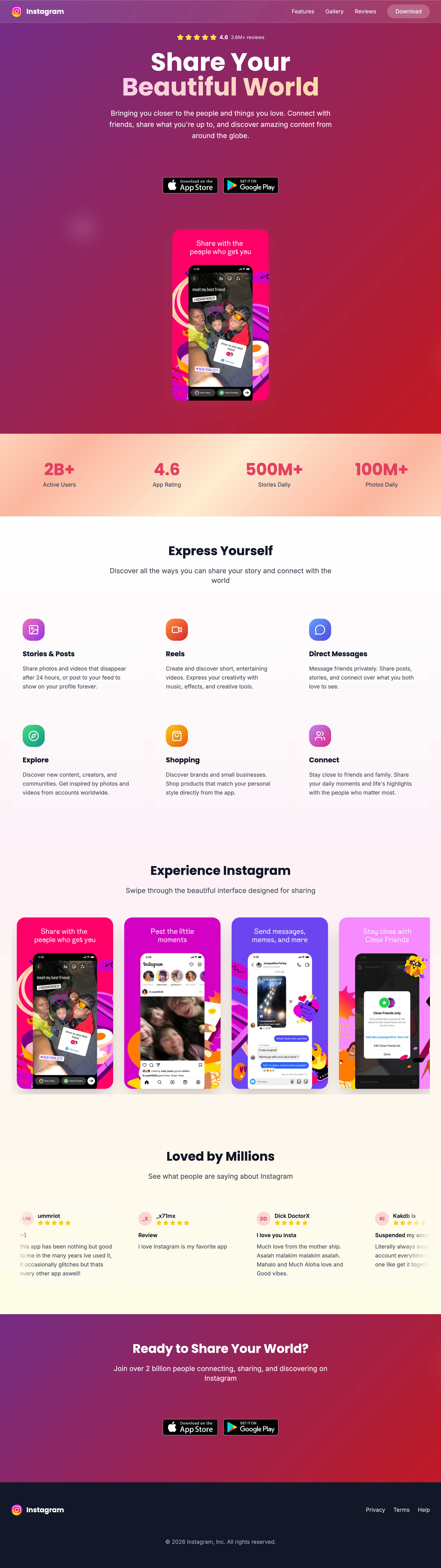 Generated landing page